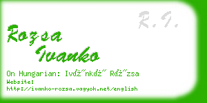 rozsa ivanko business card